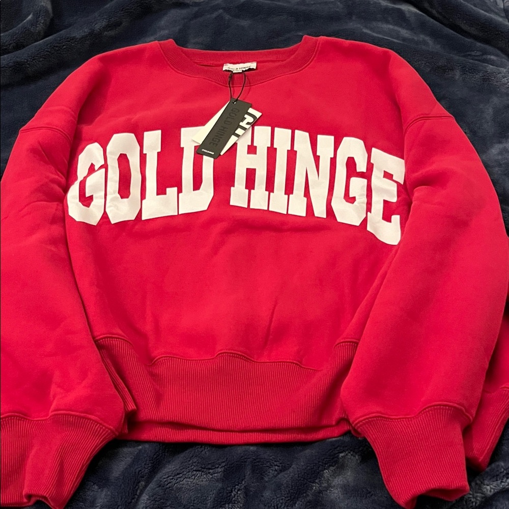 Gold Hinge Red and White Sweatshirt NWT
